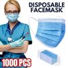 1000 PCS Protective Disposable Face Mask Cover 3 Ply Disposable Masks - Blue