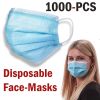 1000 PCS Protective Disposable Face Mask Cover 3 Ply Disposable Masks - Blue