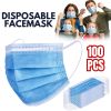 100 PCS Protective Disposable Face Mask Cover 3 Ply Disposable Face Masks - Blue